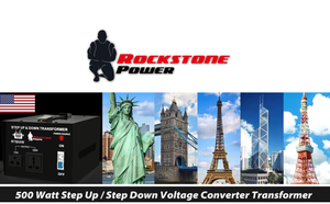 ROCKSTONE POWER 500 Watt Voltage Converter Transformer - Heavy Duty Step Up/Down AC 110V/120V/220V/240V Power Converter - Circuit Breaker Protection – DC 5V USB Port - CE Certified [3-Year Warranty]