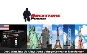 ROCKSTONE POWER 2000 Watt Voltage Converter Transformer - Heavy Duty Step Up/Down AC 110V/120V/220V/240V Power Converter - Circuit Breaker Protection – DC 5V USB Port - CE Certified [3-Year Warranty]