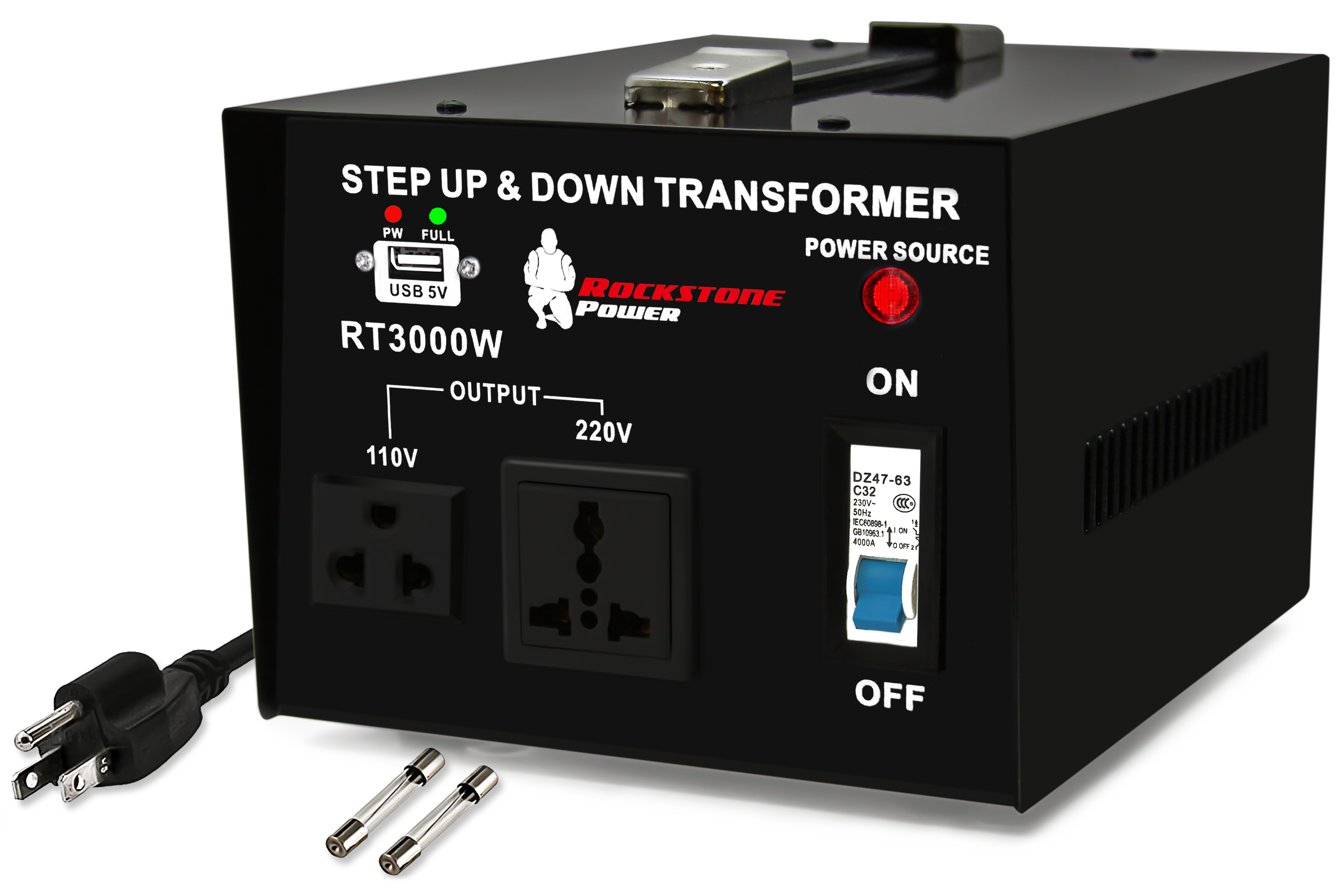 ROCKSTONE POWER 3000 Watt Voltage Converter Transformer